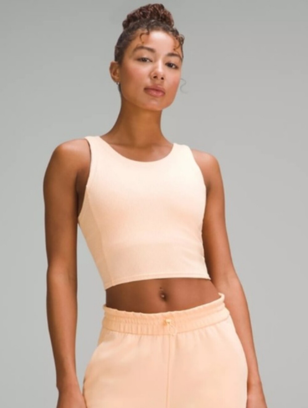 Lululemon Peach Bellini Ribbed Softstreme Cropped Tank Top